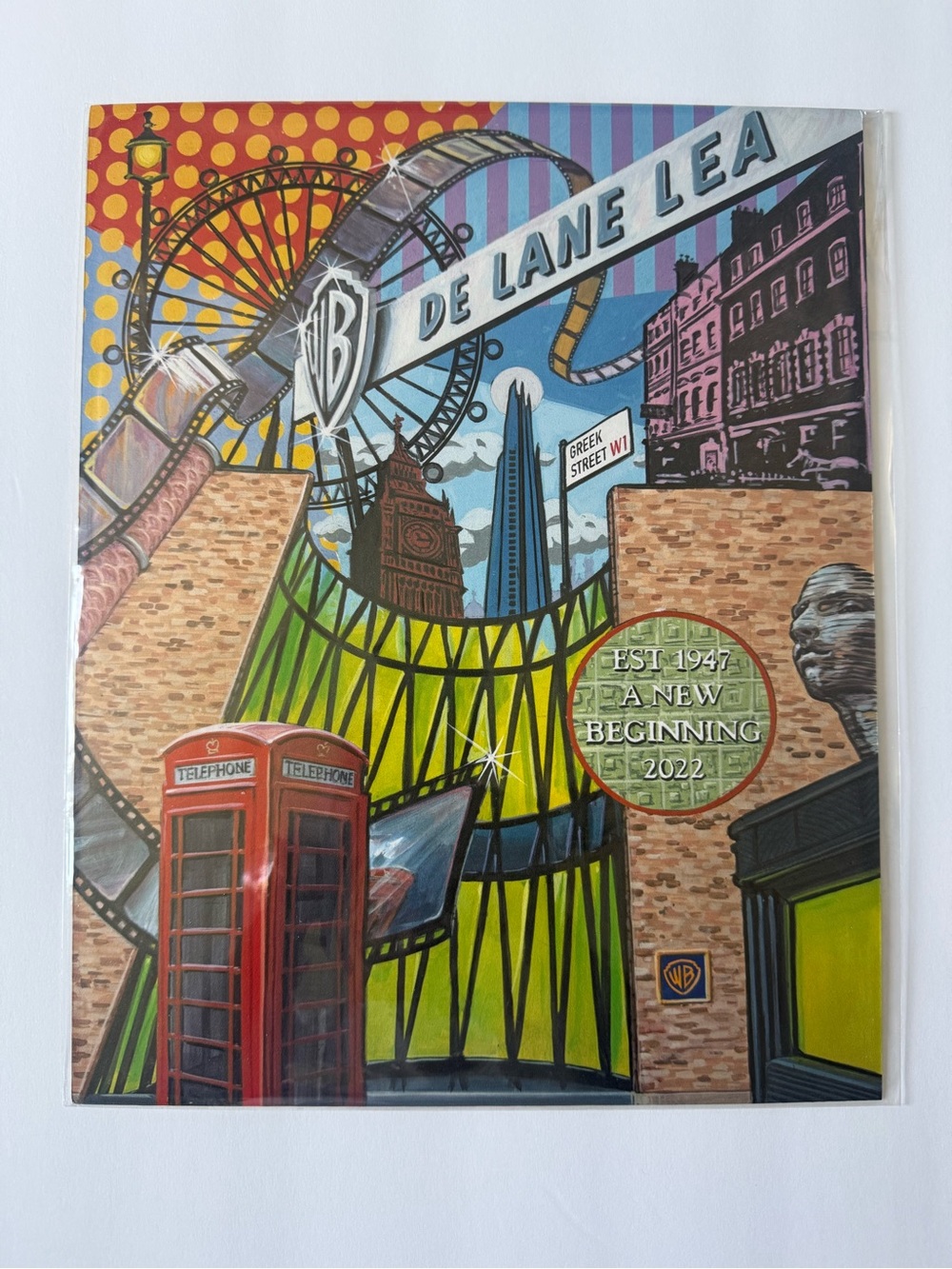 Warner Bros. Colorful London Pop Art Illustration with Red Telephone Booth